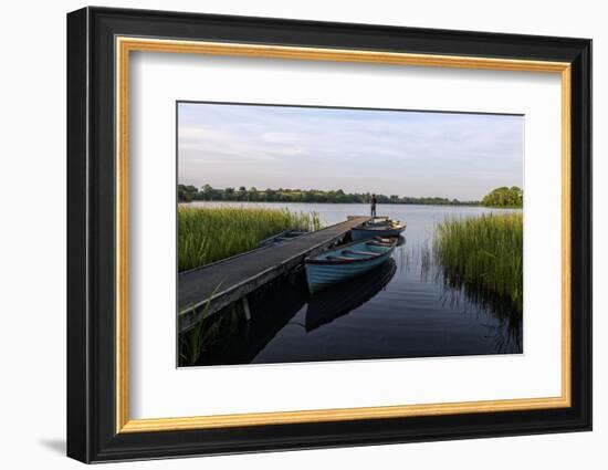 Fisherman, Upper Lough Erne, Co. Fermanagh, Ulster, Northern Ireland, United Kingdom, Europe-Carsten Krieger-Framed Photographic Print