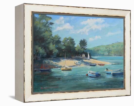 Fishermans Cove Salcombe, 2016-Jennifer Wright-Framed Premier Image Canvas