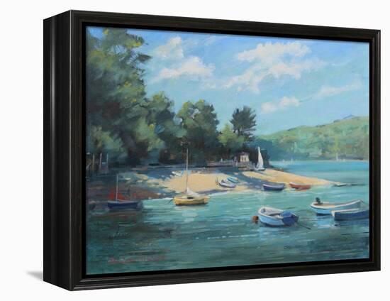 Fishermans Cove Salcombe, 2016-Jennifer Wright-Framed Premier Image Canvas