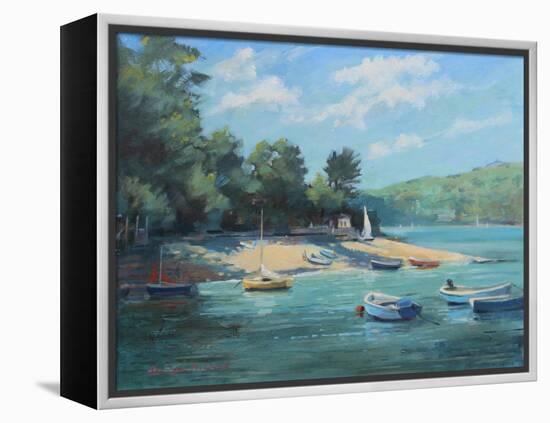 Fishermans Cove Salcombe, 2016-Jennifer Wright-Framed Premier Image Canvas