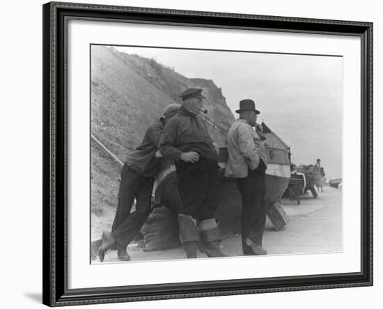 Fishermen at Overstrand-Staniland Pugh-Framed Photographic Print