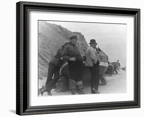 Fishermen at Overstrand-Staniland Pugh-Framed Photographic Print