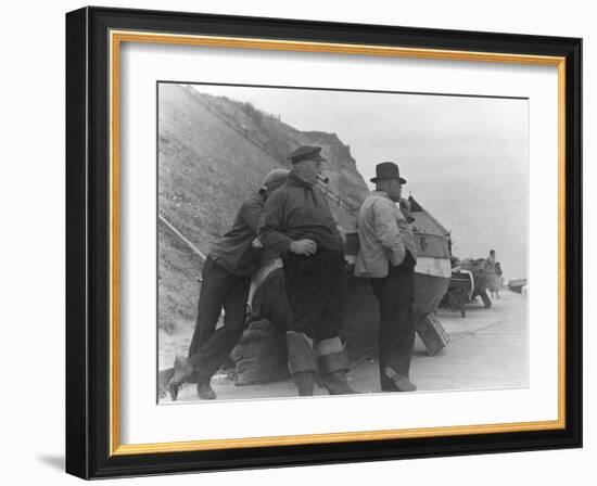 Fishermen at Overstrand-Staniland Pugh-Framed Photographic Print