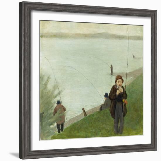 Fishermen at the Rhine River, 1905-Auguste Macke-Framed Giclee Print