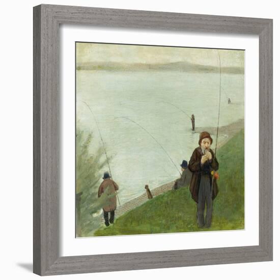 Fishermen at the Rhine River, 1905-Auguste Macke-Framed Giclee Print