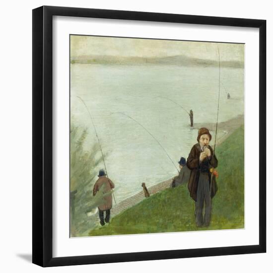 Fishermen at the Rhine River, 1905-Auguste Macke-Framed Giclee Print