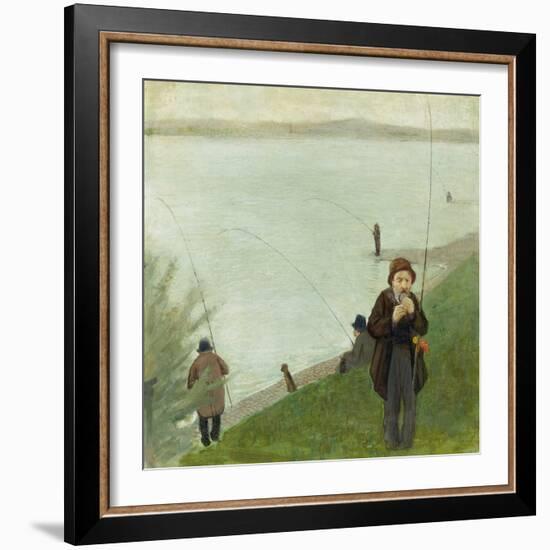 Fishermen at the Rhine River, 1905-Auguste Macke-Framed Giclee Print