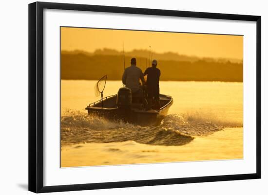 Fishermen Boating Toward the Laguna Madre, Texas, USA-Larry Ditto-Framed Photographic Print