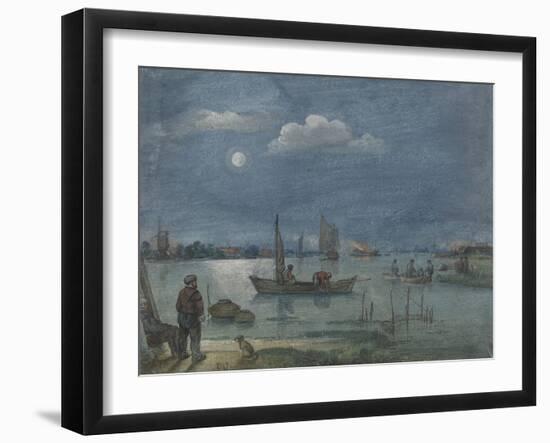 Fishermen by Moonlight, 1595-1634-Hendrick Avercamp-Framed Art Print