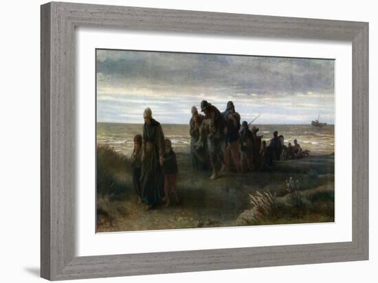 Fishermen Carrying a Drowned Man, C1861-Jozef Israels-Framed Giclee Print