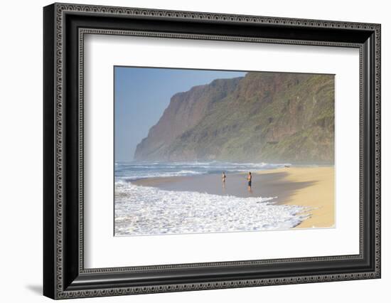 Fishermen Enjoy the Beach, Polihale State Beach Park, Kauai, Hawaii-Micah Wright-Framed Photographic Print