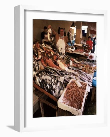 Fishermen in the Marsala Fish Market, Marsala, Sicily, Italy-Michael Newton-Framed Photographic Print