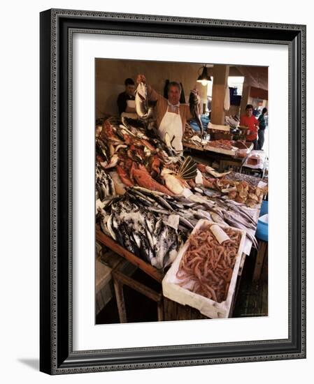 Fishermen in the Marsala Fish Market, Marsala, Sicily, Italy-Michael Newton-Framed Photographic Print