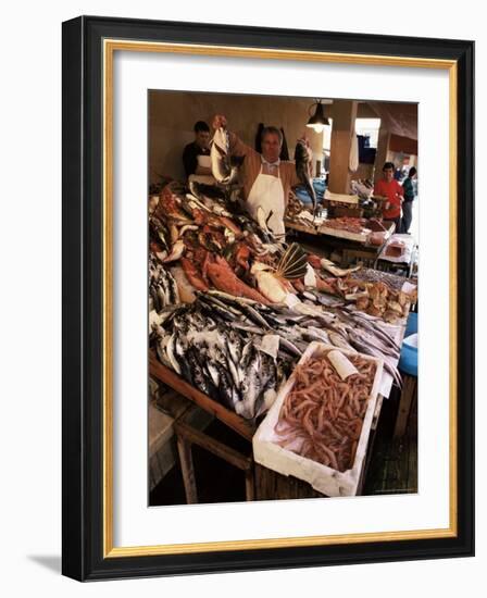 Fishermen in the Marsala Fish Market, Marsala, Sicily, Italy-Michael Newton-Framed Photographic Print