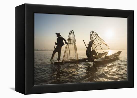 Fishermen, Inle Lake, Shan State, Myanmar (Burma), Asia-Janette Hill-Framed Premier Image Canvas