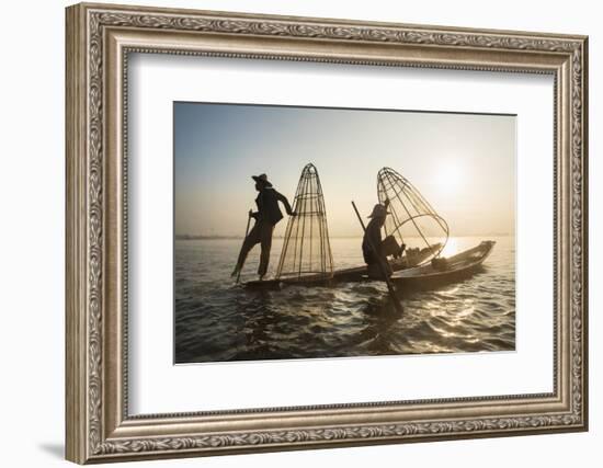 Fishermen, Inle Lake, Shan State, Myanmar (Burma), Asia-Janette Hill-Framed Photographic Print