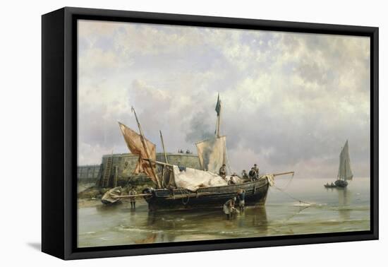 Fishermen near Rotterdam, Holland-Hermanus Koekkoek-Framed Premier Image Canvas