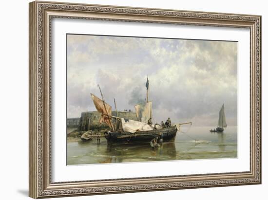 Fishermen near Rotterdam, Holland-Hermanus Koekkoek-Framed Giclee Print