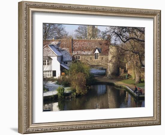 Fishermen on a Frosty Morning, Pull Ferry, Norwich, Norfolk, England, United Kingdom, Europe-Charcrit Boonsom-Framed Photographic Print