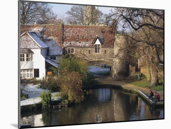 Fishermen on a Frosty Morning, Pull Ferry, Norwich, Norfolk, England, United Kingdom, Europe-Charcrit Boonsom-Mounted Photographic Print