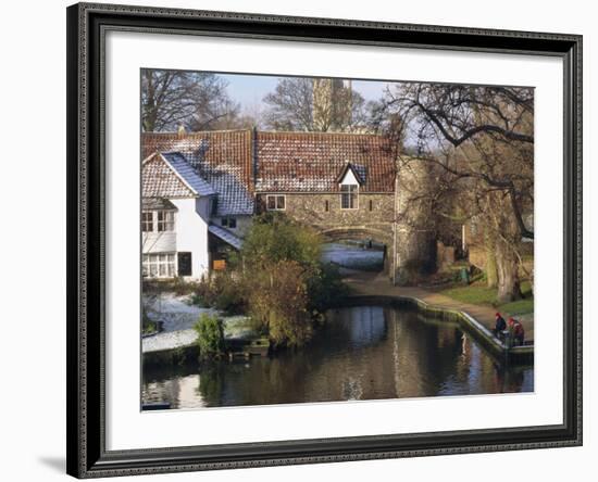 Fishermen on a Frosty Morning, Pull Ferry, Norwich, Norfolk, England, United Kingdom, Europe-Charcrit Boonsom-Framed Photographic Print