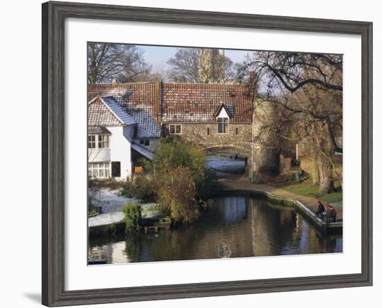 Fishermen on a Frosty Morning, Pull Ferry, Norwich, Norfolk, England, United Kingdom, Europe-Charcrit Boonsom-Framed Photographic Print