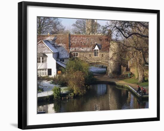 Fishermen on a Frosty Morning, Pull Ferry, Norwich, Norfolk, England, United Kingdom, Europe-Charcrit Boonsom-Framed Photographic Print