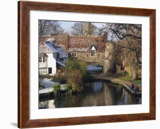 Fishermen on a Frosty Morning, Pull Ferry, Norwich, Norfolk, England, United Kingdom, Europe-Charcrit Boonsom-Framed Photographic Print