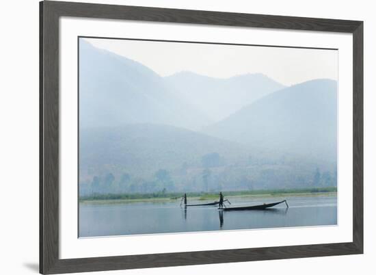 Fishermen on Inle Lake, Myanmar (Burma), Asia-Alex Treadway-Framed Photographic Print