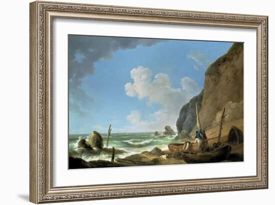 Fishermen on the Shore (An Approaching Storm)-George Morland-Framed Giclee Print