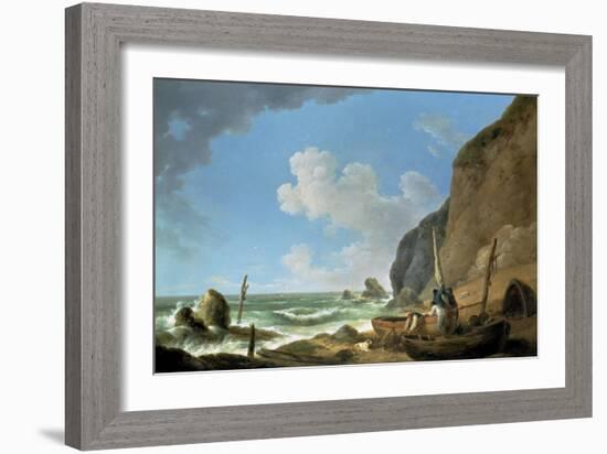 Fishermen on the Shore (An Approaching Storm)-George Morland-Framed Giclee Print