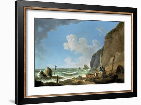 Fishermen on the Shore (An Approaching Storm)-George Morland-Framed Giclee Print