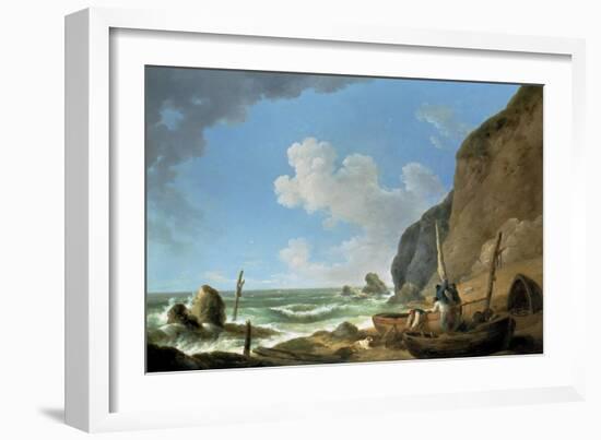 Fishermen on the Shore (An Approaching Storm)-George Morland-Framed Giclee Print