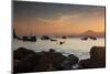 Fishermen's Boats Float Off the Coast of Praia Da Picinguaba, Ubatuba, Brazil-Alex Saberi-Mounted Photographic Print