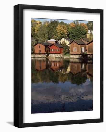 Fishermen's Houses and Boat Sheds, River Porvoo, Porvoo (Borga), Finland, Scandinavia-Ken Gillham-Framed Photographic Print