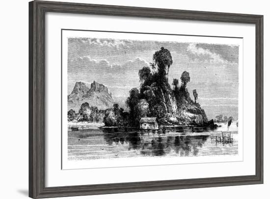 Fishermen's Huts, Borneo, 19th Century-T Weber-Framed Giclee Print