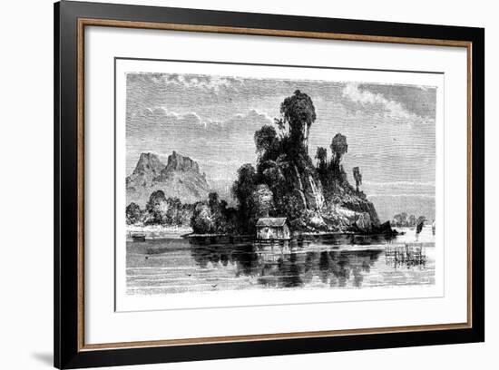 Fishermen's Huts, Borneo, 19th Century-T Weber-Framed Giclee Print