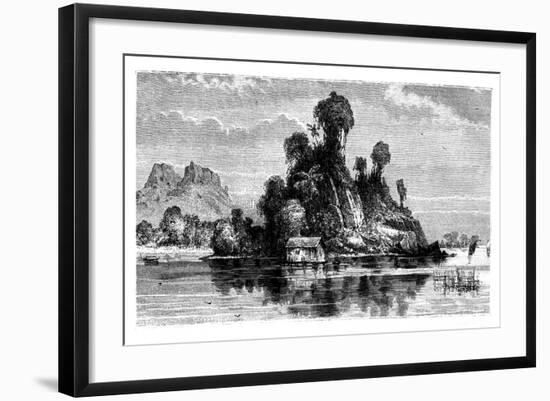 Fishermen's Huts, Borneo, 19th Century-T Weber-Framed Giclee Print