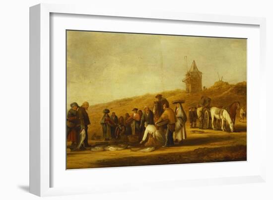 Fishermen Selling their Catch on a Beach-Pieter de Neyn-Framed Giclee Print