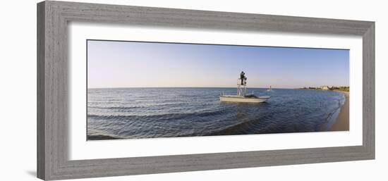 Fishermen Sitting on a Fishing Boat, Ocracoke Island, Hyde County, North Carolina, USA-null-Framed Photographic Print