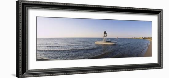 Fishermen Sitting on a Fishing Boat, Ocracoke Island, Hyde County, North Carolina, USA-null-Framed Photographic Print