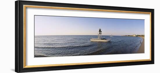 Fishermen Sitting on a Fishing Boat, Ocracoke Island, Hyde County, North Carolina, USA-null-Framed Photographic Print