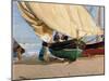 Fishermen, Stranded Boats, Valencia; Pescadores, Barcas Varadas, Valencia-Joaquin Sorolla y Bastida-Mounted Giclee Print