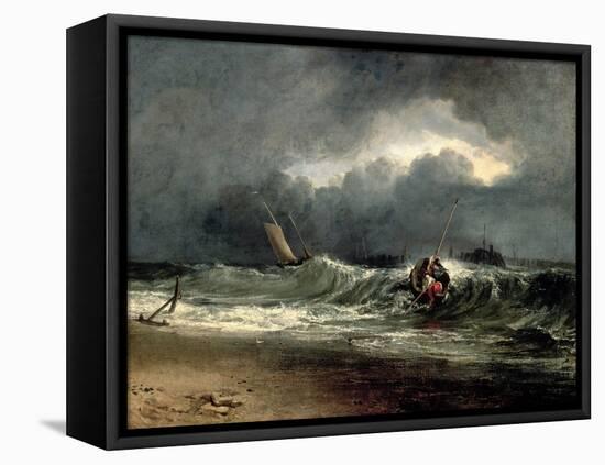 Fishermen Upon a Lee-Shore in Squally Weather-J. M. W. Turner-Framed Premier Image Canvas