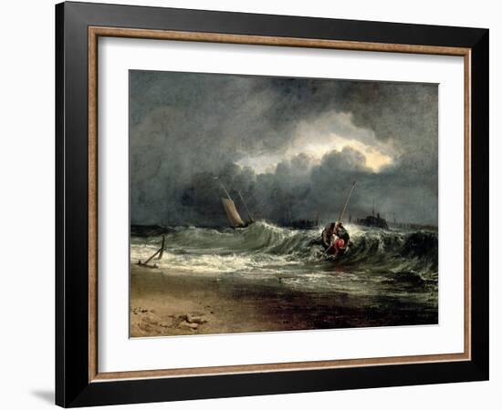 Fishermen Upon a Lee-Shore in Squally Weather-J. M. W. Turner-Framed Giclee Print