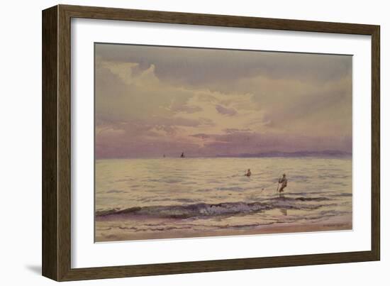 Fishermen Working at Sunset, 1868-71 (W/C on Paper)-Henry Moore-Framed Giclee Print