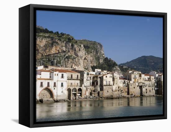 Fishermens Houses, Cefalu, Sicily, Italy, Europe-Martin Child-Framed Premier Image Canvas