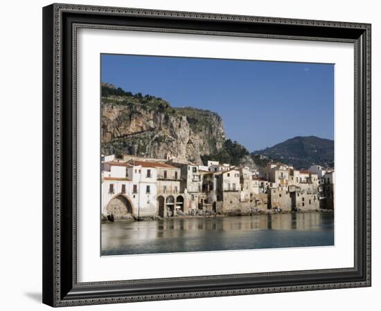 Fishermens Houses, Cefalu, Sicily, Italy, Europe-Martin Child-Framed Photographic Print