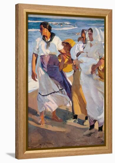 Fisherwomen from Valencia-Joaquín Sorolla y Bastida-Framed Premier Image Canvas