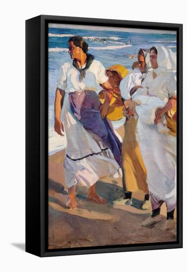 Fisherwomen from Valencia-Joaquín Sorolla y Bastida-Framed Premier Image Canvas